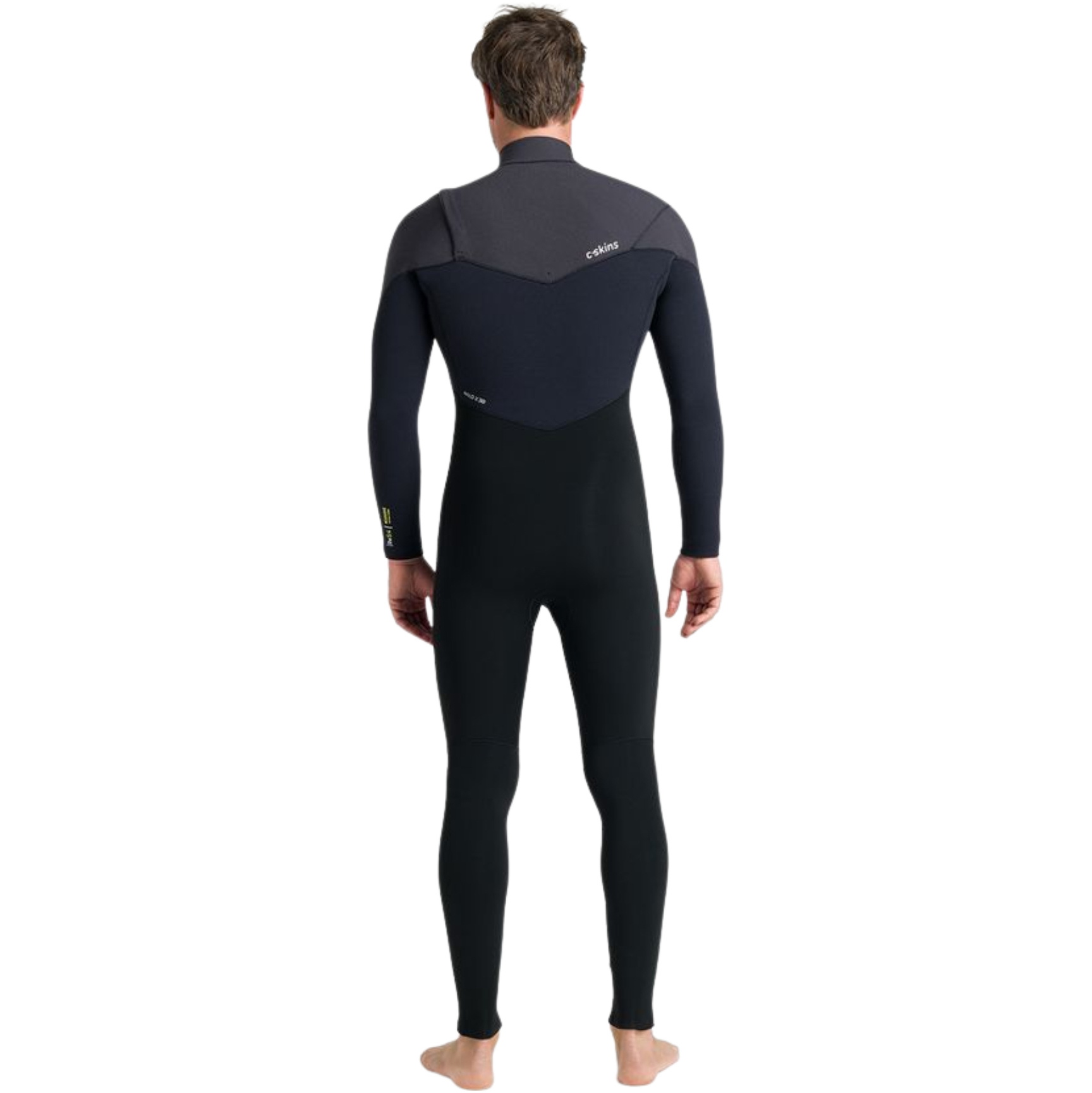 2026 C-Skins Mens Nuwave Rewired 4/3mm Chest Zip Wetsuit CRW43MC - Meteor / Black / Lime